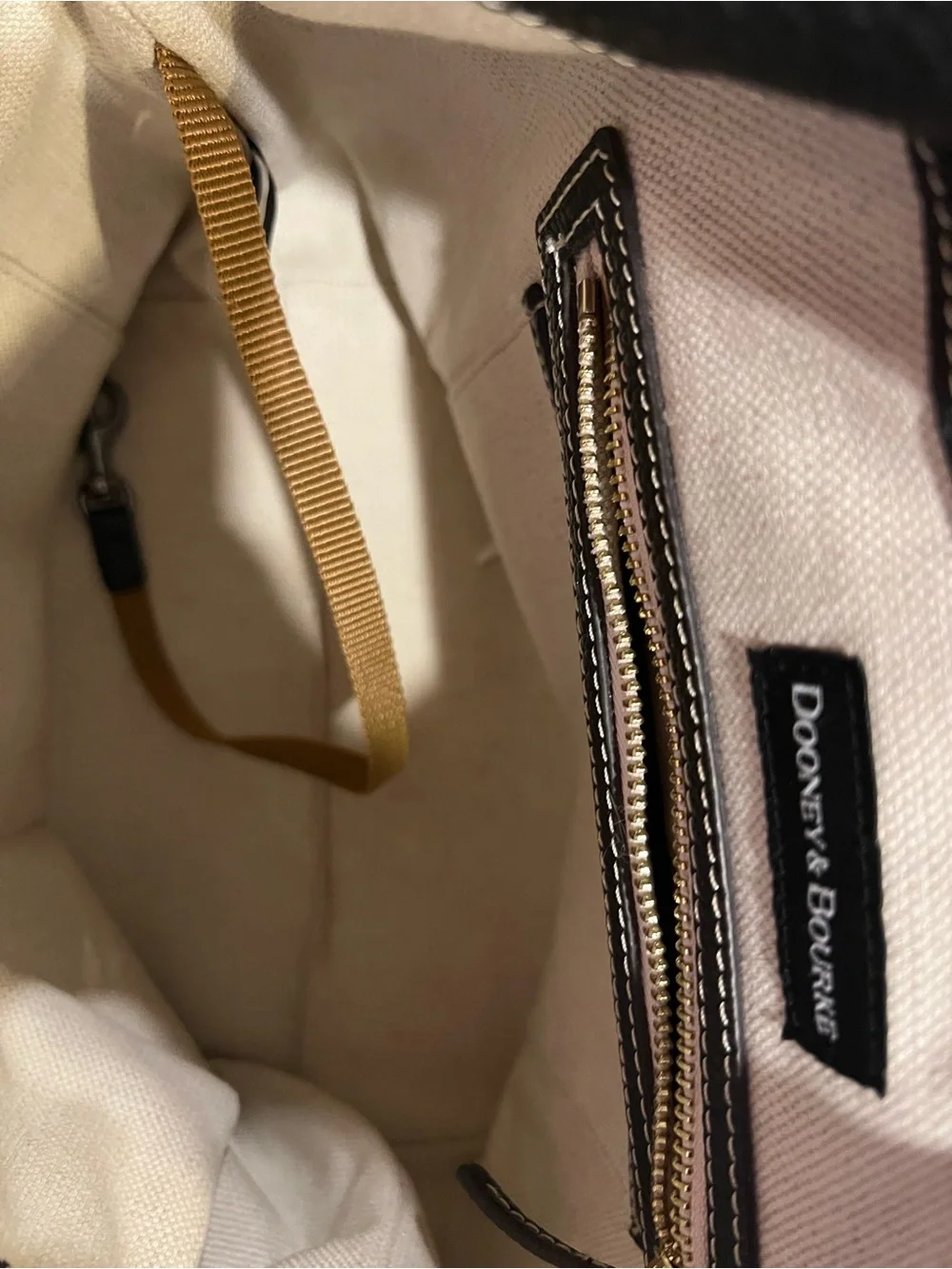 Dooney & Bourke Black Pebbled Leather Shoulder Bag with Gold Hardware